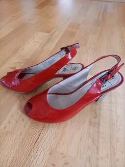 Červené sandály kožené 38,5 - 3