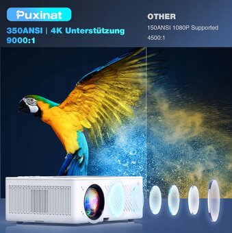 Filmový projektor Puxinat 4K 1080P WiFi Bluetooth - 3