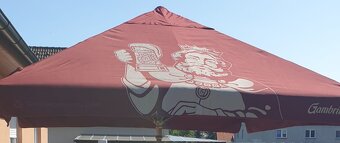Hospodský slunečník Nový potah Gambrinus 3,5x3,5m originál - 3