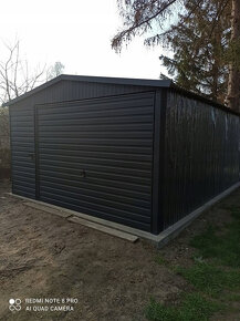 Plechová garáž 4x5m plus vchodové dveře Grafitová - 3