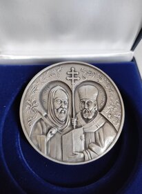 Kremnica - Nádherná postříbřená Medaile "Cyril a Metoděj" SP - 3