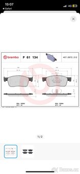 Brzdove desticky brembo P61134 - 3