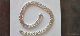 Masivní stříbrný řetěz 158g - 3