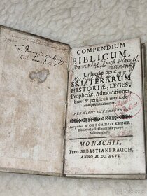 starožitná kniha z r.1696 Compedium Biblicum - 3