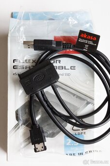 Akasa 2.5" SATA -> eSATA (+ USB napájení) redukce - 3