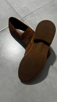 Hnědé semišové mokasíny z pravé kůže - 3