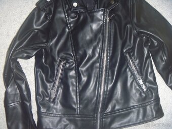 černá koženková bunda křivák zn. H&M vel. 134 - 3