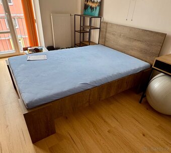 Postel VEDDE 140×200 divoký dub + matrace + rošt - 3