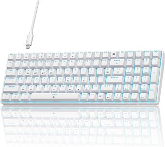 Mechanicka podsvícená herní klávesnice TMKB T98SE, bílá. - 3