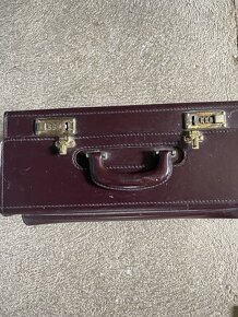 Kožený retro kufr na kód - 3