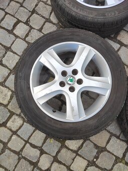 Prodám orig alu 16 škoda Octavia I 5x100 ET 42 letní pneu - 3