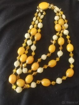 Retro bižuterie - korále + řetízek s přívěskem - 3