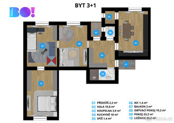 Prodej bytu 3+1 103 m² Čsl. armády, Šumperk - 3