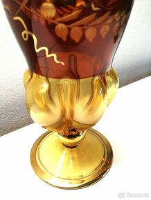 Váza hnědé sklo broušené "24" - 3