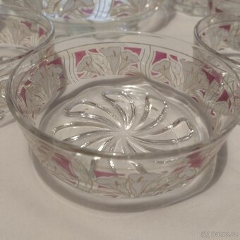 retro broušená sada mísa + 6 misek - 3