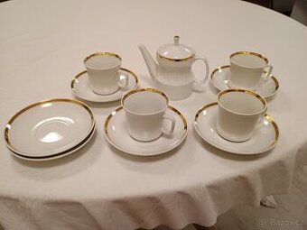 kávová souprava bílo-zlatá 11 ks - 3