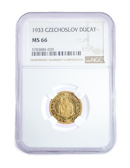 Svatováclavský dukát 1933, certifikace NGC MS 66 - 3
