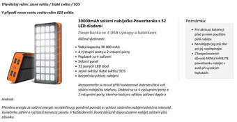 Solární Powerbanka Psooo PS -900 30Ah se silnou svítilnou - 3