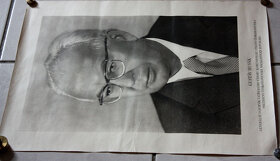 Prezident ČSSR Gustav Husák plakát, hledí vpravo - 3