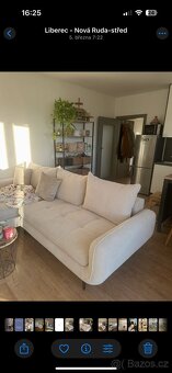 Béžová rohová pohovka s úložným prostorem - 3