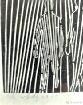 Nabízím grafický list od Orest Dubay 1977 9x9cm - 3