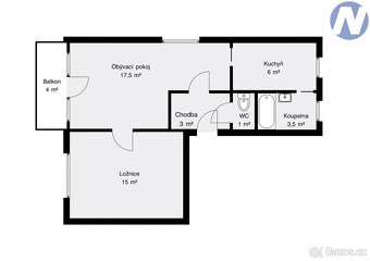 Pronájem bytu 2+1 51 m² + balkon, Volary - 3