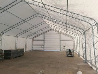 Plachtová montovaná hala 10 x 18,3 x 5,2 - bílá - 900g/m2 - 3