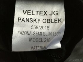 Pánský oblek SLIM, vel.182/48/84, TOP stav - 3