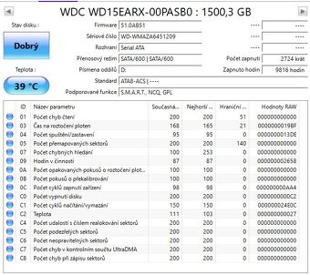 Pevný disk 3.5" WD Green 1,5TB WD15EARX-00PASB0 - 3