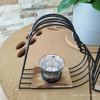 Svícen domeček a svícen srdce - na čajovou svíčku - 3