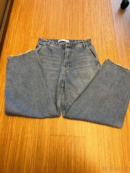 Bershka džíny modré baggy vel. 36 - 3