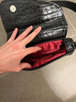 Kabelka černá kůže - ruční výroba - 3