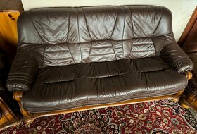 Luxusní dubová rustikální kožená sedací souprava, č.2948 - 3