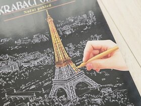 Škrabací obrázek zlatý Noční pohled na Eiffelovu věž - 3