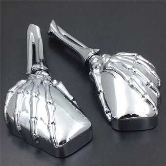 Chrom zrcátka chopper,cruiser Skeleton,těžký masív. - 3