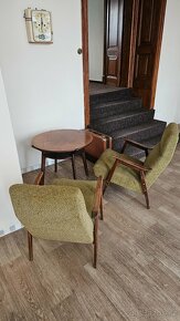 Retro kresla 2 ks a kulatý stolek, 50 leta - 3