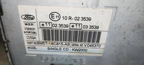 Originální autorádio FORD Single CD-KW200 - 3