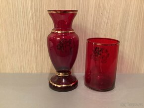 Vázičky - rubínové sklo - 3