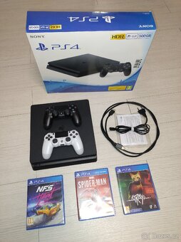 Playstation 4, PS4 slim 500gb, krásný stav - 3