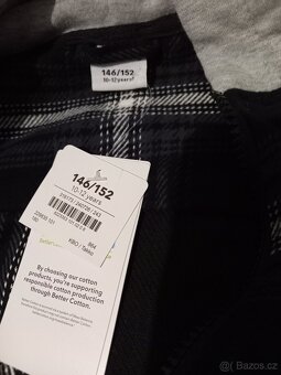 Košilová mikina na zip s kapuci vel. 146/152 - 3