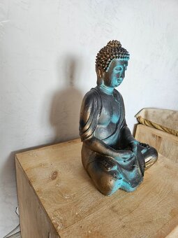 Buddha - velký, střední, malý, dřevěná koule - 3