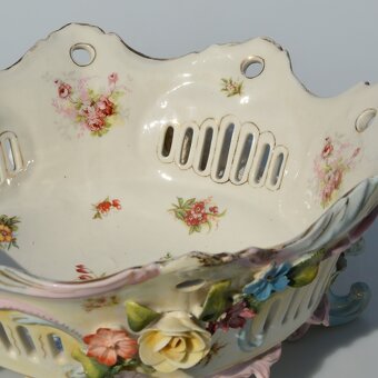 Starožitná porcelánová misa na 4 elegantných nožičkách - 3