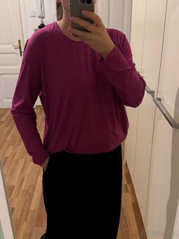 Delší fuchsiové triko / halenka, zn. HAJO, vel. 46 - 3