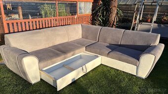 Rohová rozkládací sedací souprava - 3