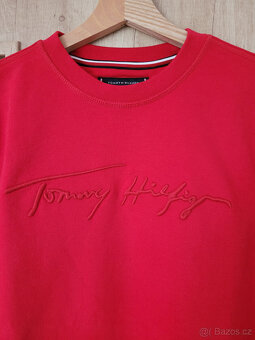 NOVÁ PÁNSKÁ MIKINA ČERVENÁ TOMMY HILFIGER VEL.S - 3