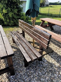Stůl a lavice masiv 4 cm smrk - 3