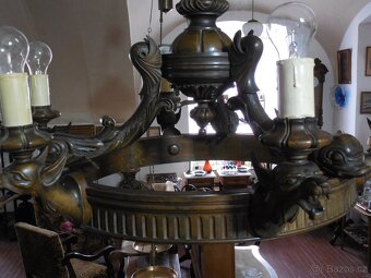 Starožitný lustr draci - 3