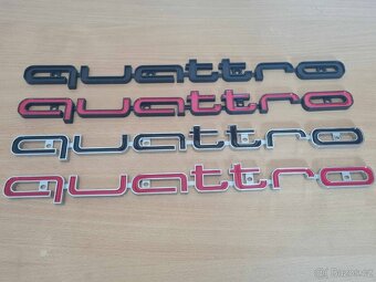 Veľký nápis QUATTRO pre AUDI chrom, čierne, červene. - 3