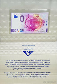 Folder 0 euro souvenir bankovka „50 let metra “ - 3