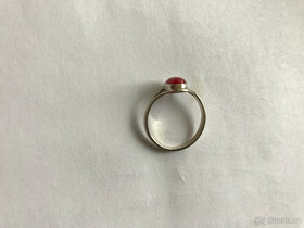 Prsten z bílého zlata s korálem - 3